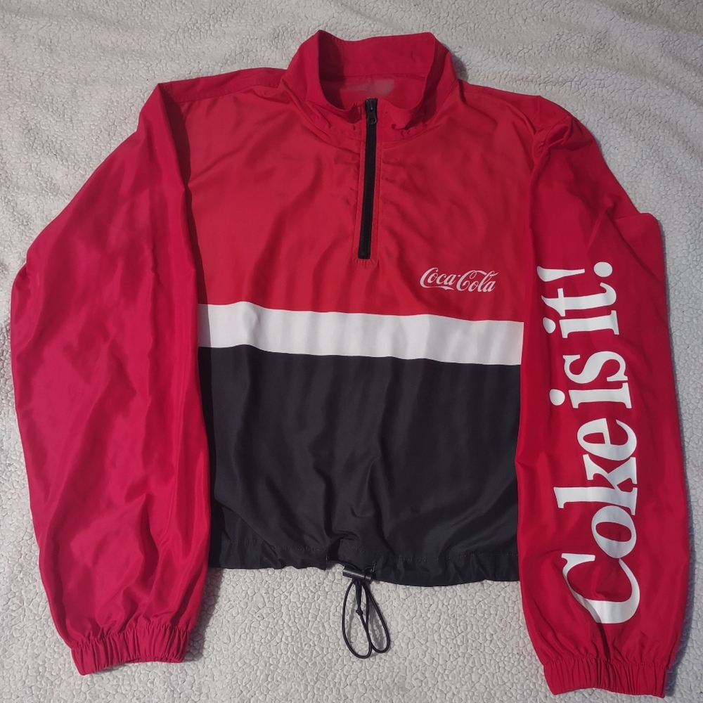 Women's vintage Coca-Cola windbreaker jacket size XL made by Coca-Cola